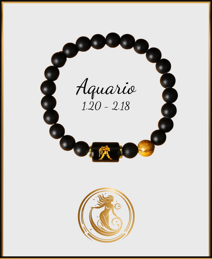 Pulsera Horóscopo Negro Mate